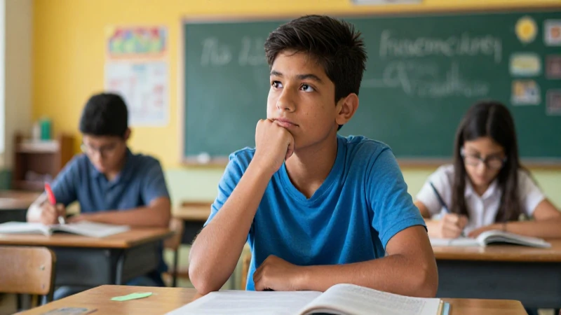 Estudiante mexicano en aula educativa premium