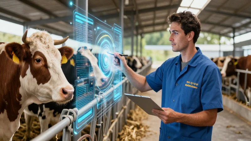 Qué es zootecnia: Definición, importancia y concepto clave 7 Zootecnista moderno en granja sostenible y salud animal