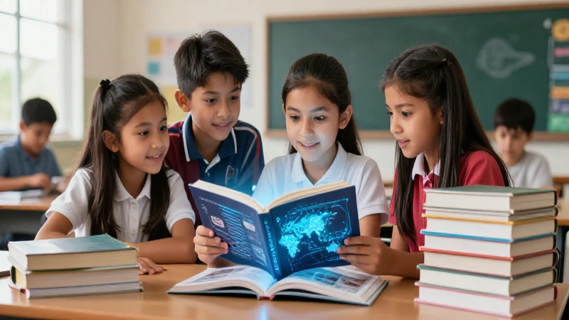 Estudiantes mexicanos interactúan con tecnología educativa moderna