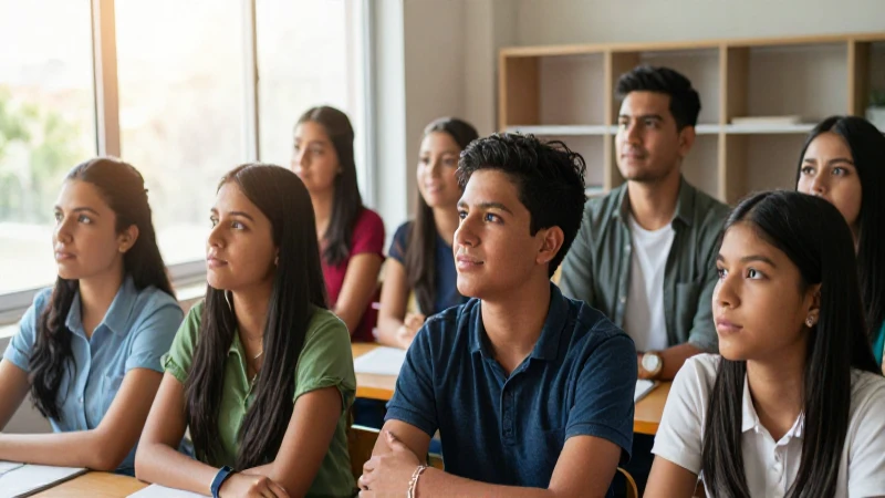 Alumnos mexicanos entusiastas en aulas austeras