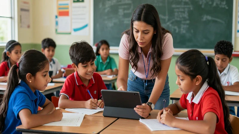 Aprende cómo la tecnología potencia la enseñanza en la Escuela Mexicana 4 Aula mexicana vibrante con tecnología educativa moderna