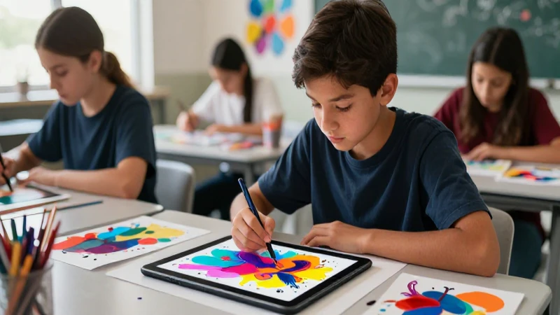 Potencia la formación artística con estrategias innovadoras para tus estudiantes 4 Estudiantes mexicanos crean arte abstracto digital vibrante