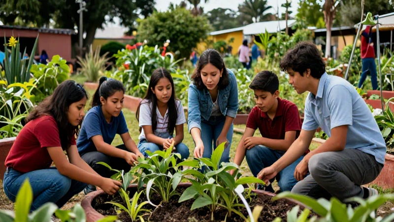 10 estrategias para fomentar la participación ciudadana en educación 5 Jóvenes mexicanos colaboran en jardín comunitario
