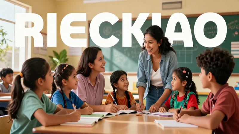 10 estrategias para fomentar la participación ciudadana en educación 4 Ilustración vibrante de escuela mexicana con comunidad diversa