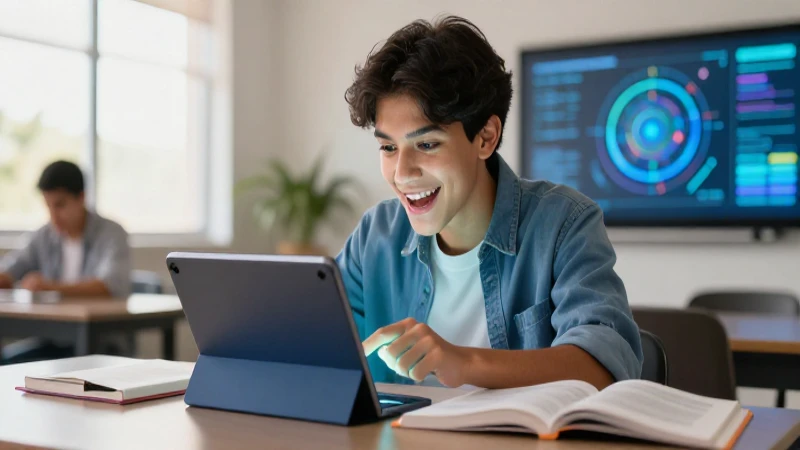 Motiva a tus estudiantes: Estrategias para usar libros de tecnología 3 Estudiante mexicano con tecnología en el aula moderna