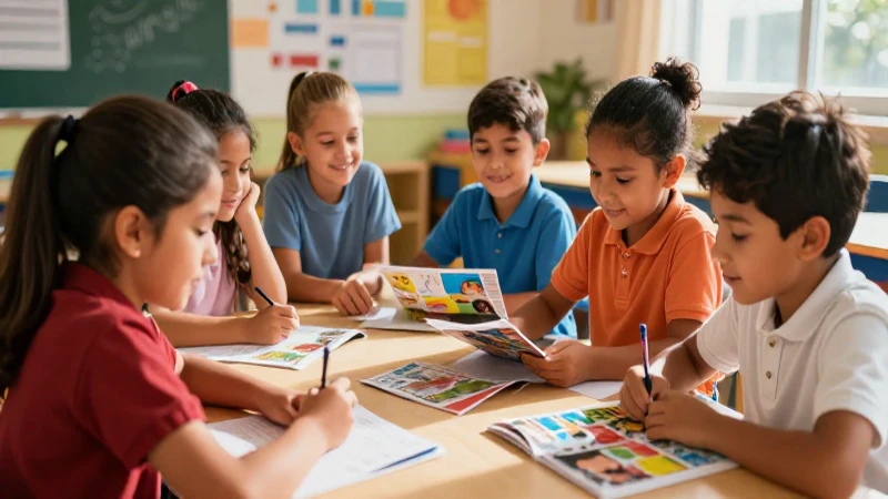 Niños mexicanos felices en aprendizaje moderno