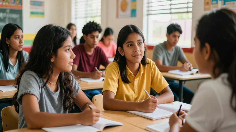 Prevención acoso escolar de género: estrategias efectivas y empatía 5 Estudiantes diversos en aula mexicana moderna
