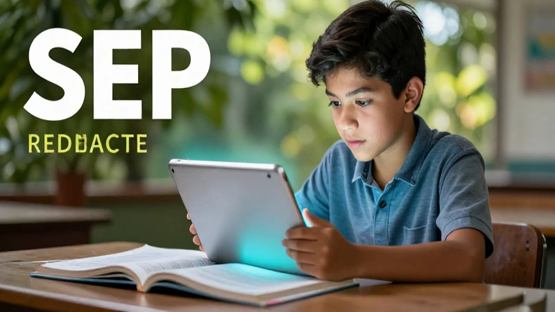 Mejores estrategias para promover uso libros SEP en escuelas 4 Estudiante mexicano con tablet ilumina su aprendizaje