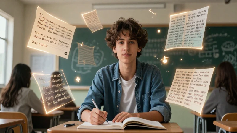 Estudiante entusiasta aprende sobre estrofas en un ambiente moderno