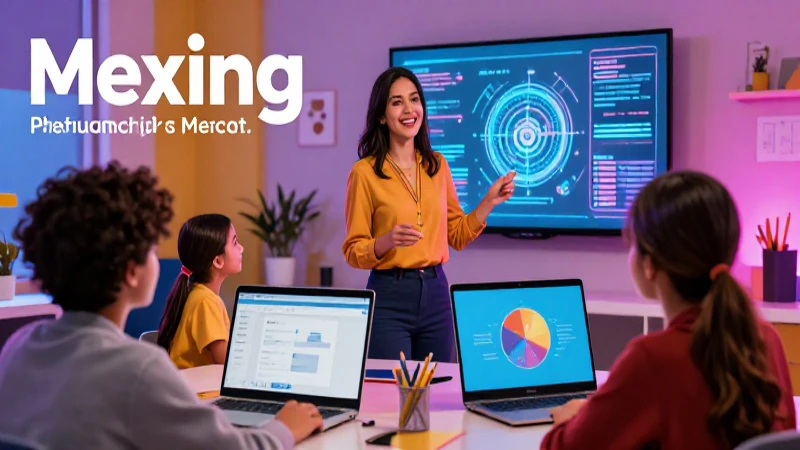 Innovación tecnológica en el aula: Éxito en la Nueva Escuela Mexicana 3 Profesora mexicana guía el aprendizaje digital