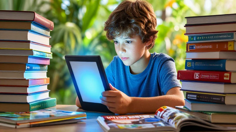 Estudiante concentrado aprende con luz moderna