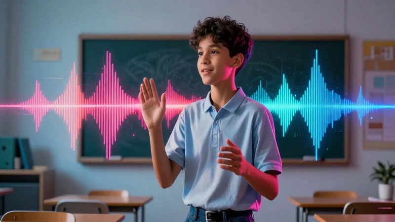 Estudiante dinámico en vibrante escena editorial