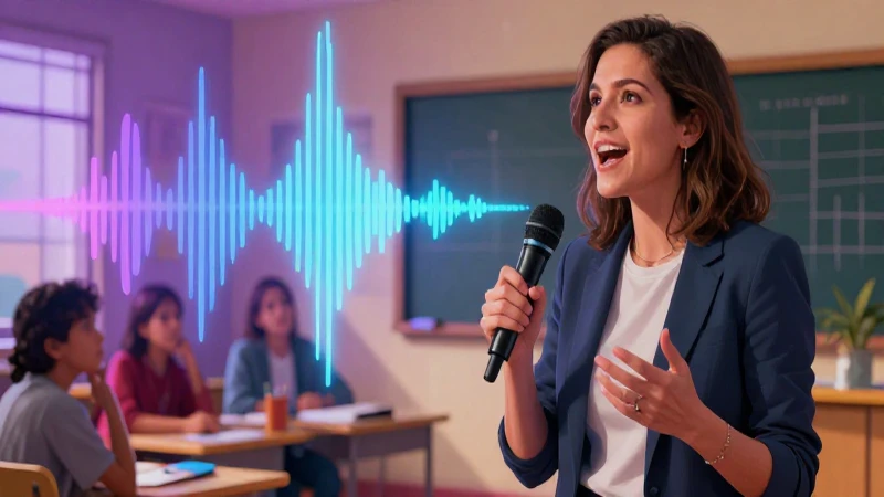 Profesional habla en clase con estilo moderno y dinámico