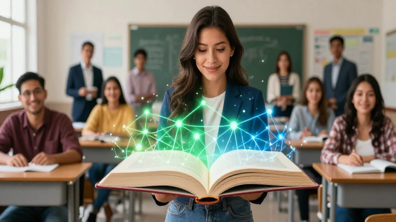 Conoce las habilidades pedagógicas para la Nueva Escuela Mexicana 5 Educadores mexicanos en un aula vibrante con un libro luminoso