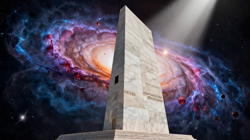 Conoce los hechos más impactantes: Qué hechos marcarán la historia 3 Monumento de energía temporal, ilustración dramática y vívida