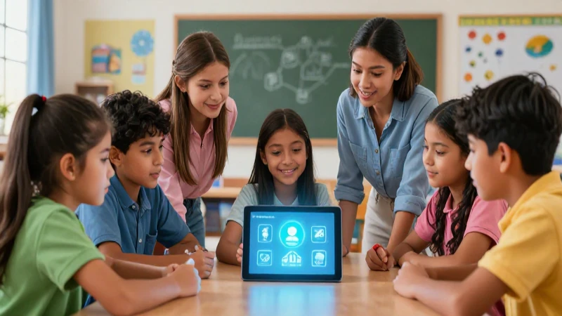 Clase mexicana digital interactiva en aula