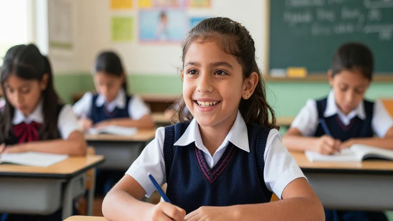 Retrato cinemático de niña mexicana sonriente