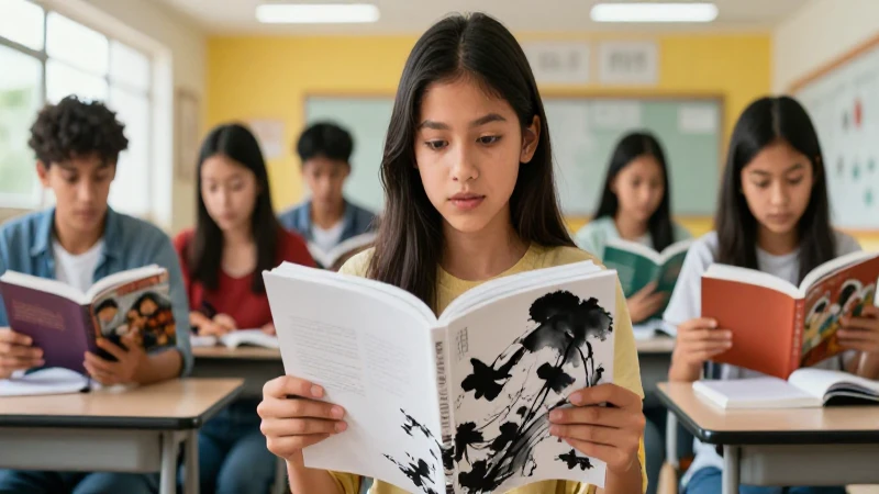 Conoce el poder de la literatura asiática en la educación juvenil 3 Estudiantes mexicanos leen libros de arte asiático