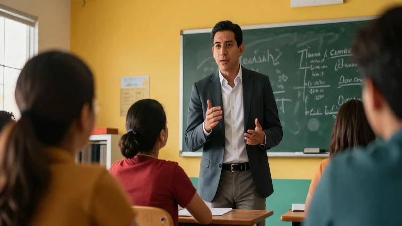 Sorpréndete con la evaluación educativa en la escuela mexicana 3 Maestra mexicana observando datos en aula moderna