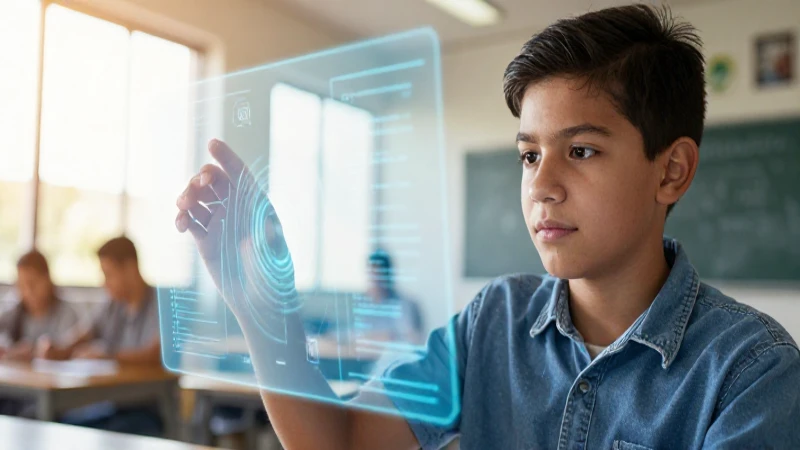 Transforma habilidades digitales: Nueva Escuela Mexicana 3 Joven mexicano usa tecnología holográfica digital