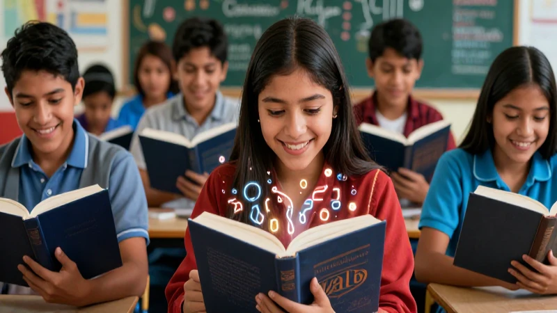 Guía libros SEP: enseñanza de idiomas para profesores y estudiantes 5 Estudiantes leen libros clásicos en un ambiente moderno