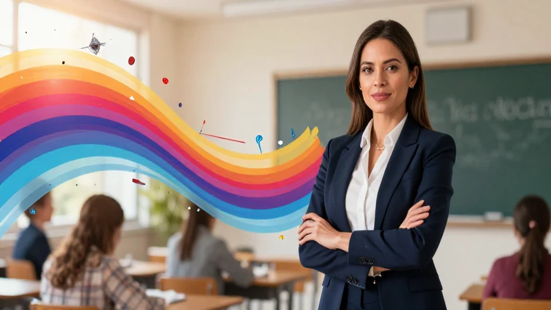 Profesora mexicana profesional en clase moderna