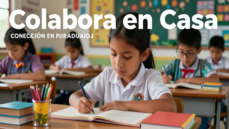 Niño en escuela mexicana vibrante con luces cinematográficas