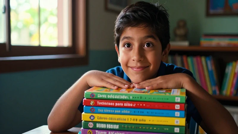Top libros para niños de 7-8 años: La guía indispensable 4 Niño alegre lee libros educativos con luz natural