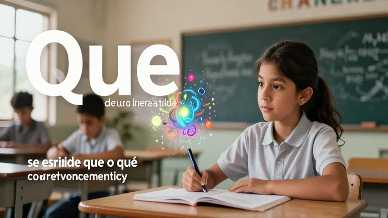 Que lleva tilde: se escribe 'que' o 'qué' correctamente 5 Ilustración vibrante de estudiante mexicano y gramática