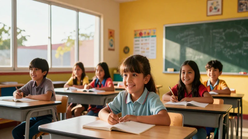 Transformando la educación en México: medidas para una inclusión sin límites 5 Niños mexicanos sonriendo en clase moderna