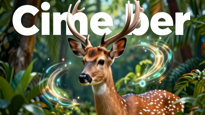 Ilustración de cervatillo en vibrante naturaleza tropical