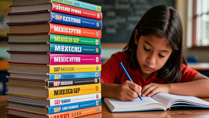 Estudiante aprende con libros SEP coloridos