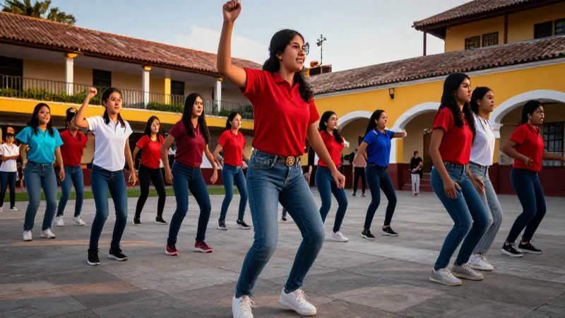 Jóvenes mexicanos activos en escuela tradicional