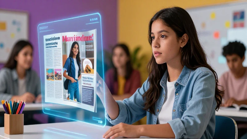 La revolución tecnológica en la educación: Transformando la Nueva Escuela Mexicana 3 Estudiante mexicano interactúa con hologramas