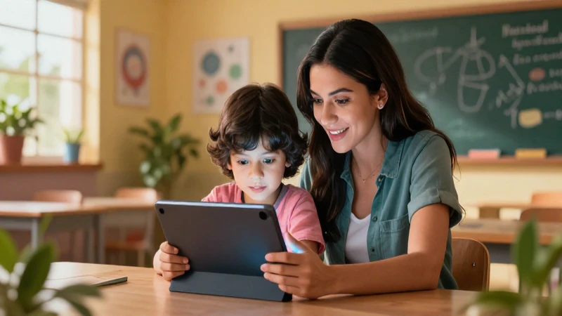 El papel clave de los padres en la innovación tecnológica en el aula 3 Madre e hijo estudiando juntos en tablet digital