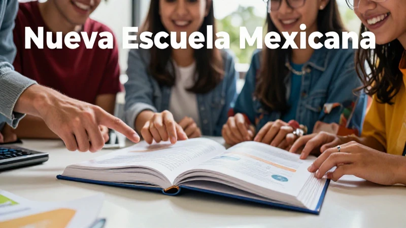 Estudiantes mexicanos interactúan con libro educativo moderno