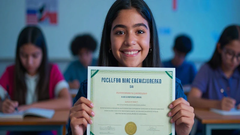 Estudiante espera certificado en entorno educativo moderno