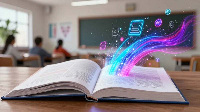 Novedades en libros de texto: el futuro educativo en México 4 Ilustración dinámica para blog educativo moderno y vibrante