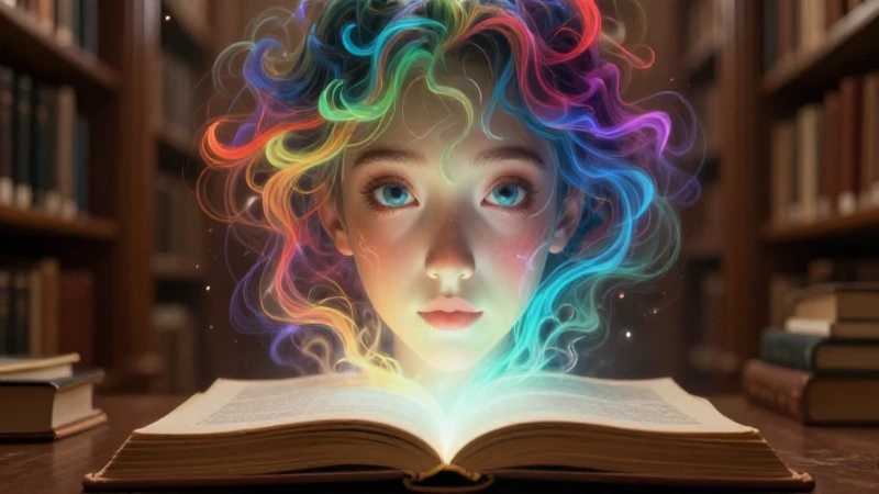 Retrato de libro viviente en biblioteca
