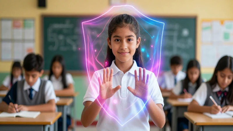 Lucha contra el acoso escolar de género: Prevención y combate efectivo en México 5 Estudiante mexicana con escudo de igualdad