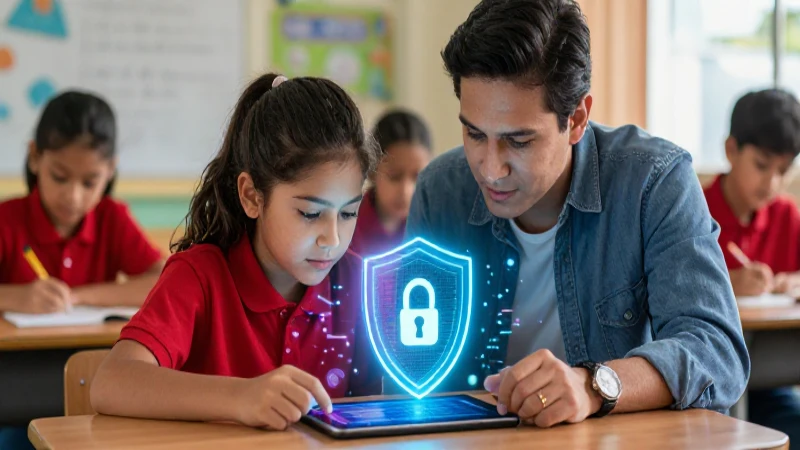 Estudiante aprende tecnología digital segura