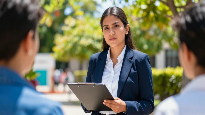 Investigadora mexicana profesional en ambiente soleado