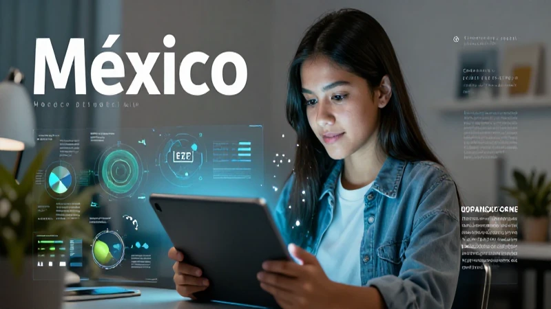 Mejora la evaluación educativa en México con nuestros consejos 6 Estudiante mexicano con tableta y datos vibrantes