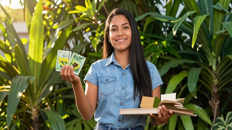 Joven educadora mexicana en mágica luz dorada