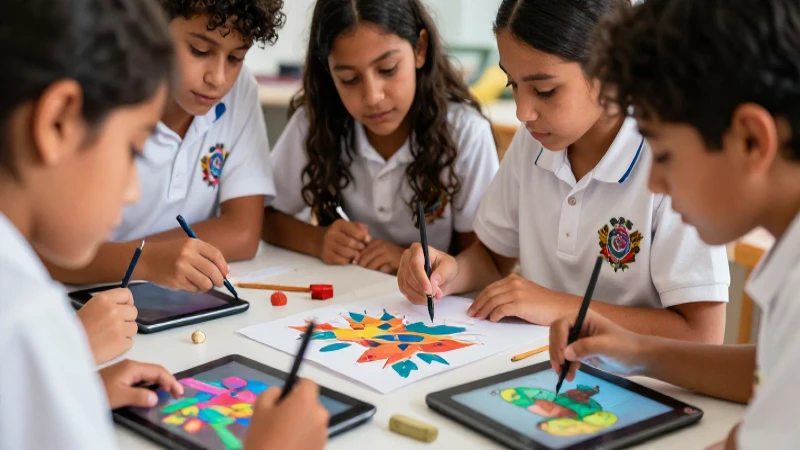 Desarrolla tu talento artístico con recursos innovadores en formación escolar 4 Estudiantes creativos usan tecnología y arte