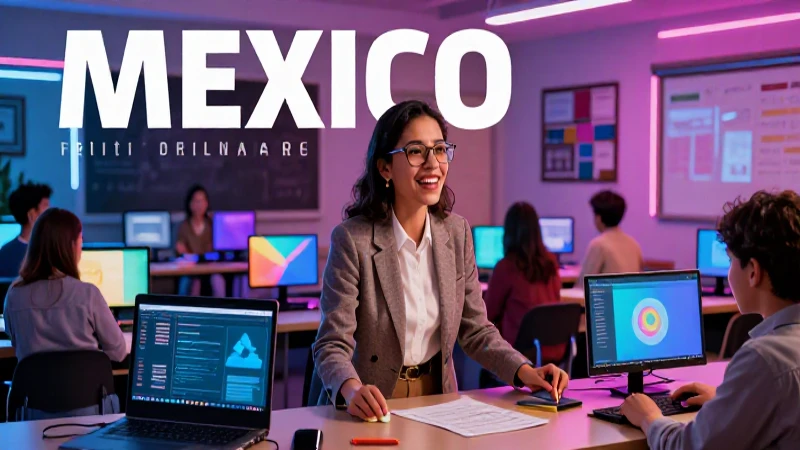 Maestra mexicana moderna con estética de revista