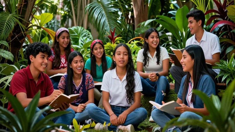 Herramientas para educación sustentable en la Nueva Escuela Mexicana 4 Estudiantes mexicanos aprendiendo en naturaleza exuberante