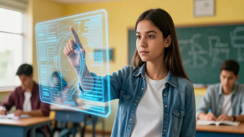 Las Conoce herramientas tecnológicas para la educación en México 3 Estudiante mexicano interactúa con interfaz digital vibrante
