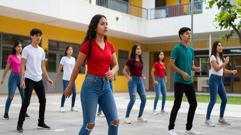 Estudiantes mexicanos activos en entorno vibrante