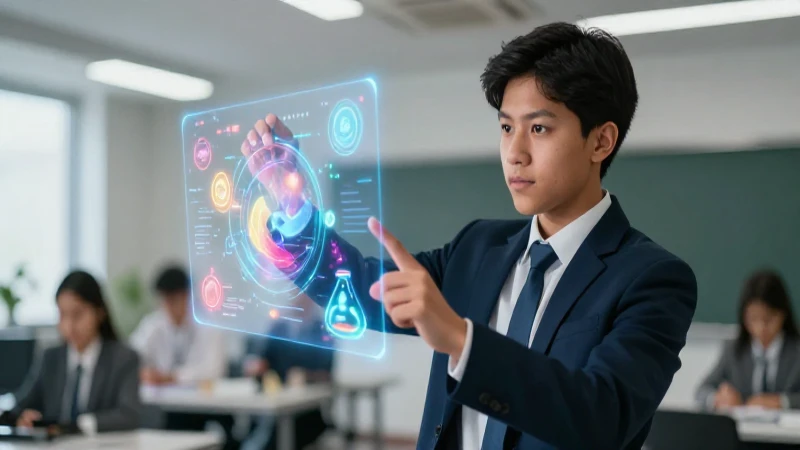 Revolución educativa: ¡Conoce el poder de la realidad virtual y aumentada! 3 Estudiante mexicano interactúa con holograma científico